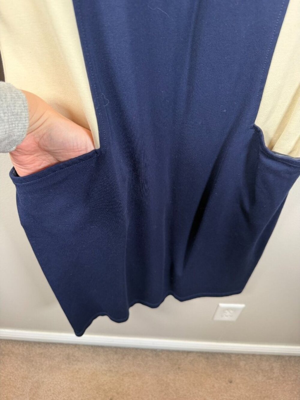 J. Mclaughlin Colorblock Sheath Dress Size Large Navy Blue Career Office Work - Picture 6 of 9